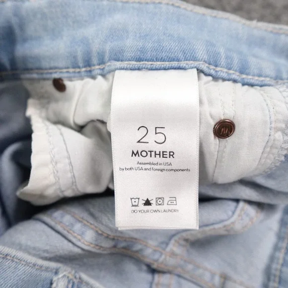 MOTHER The Insider Crop Step Fray Jeans Womens 25 Blue Denim Hold My Hand - Picture 4 of 16